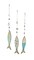 Set of 3 Hanging Wooden Fish Wall Decor Nautical Beach House Art Decorations